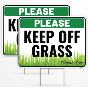 Venicor Keep Off Grass sign with bold letters boosts outdoor visibility.