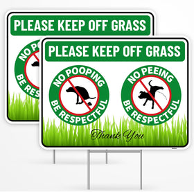 Venicor No Poop Sign on stake keeps yards tidy and inviting