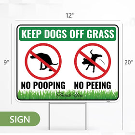 Venicor No Poop Sign bold letters close-up for high yard visibility