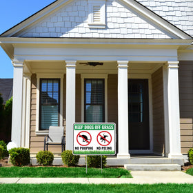 Venicor set includes two signs and two stakes for easy use