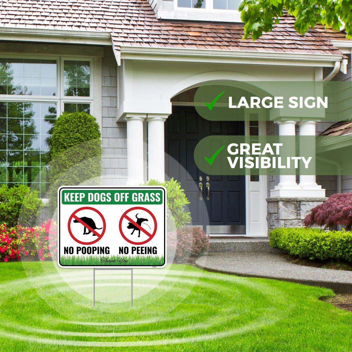Venicor sign in a sunny yard near grass weatherproof and durable