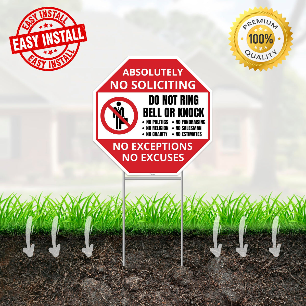 Venicor corrugated plastic sign, single-sided for easy installation.