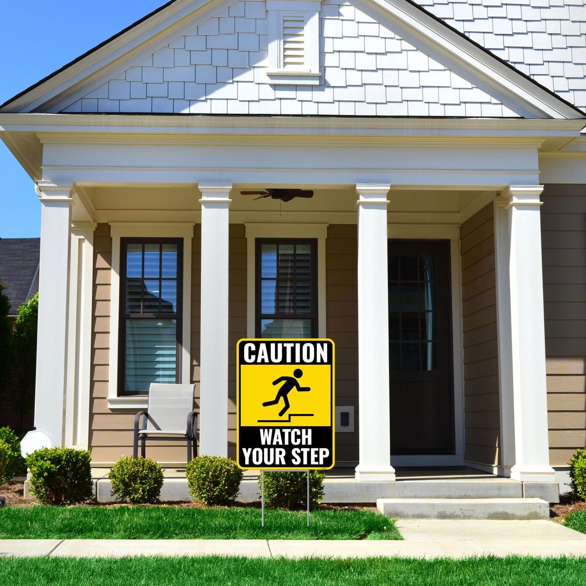 Venicor outdoor yard sign shown in real-world placement.