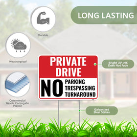 Venicor private driveway sign stake installation, easy setup with no tools required.