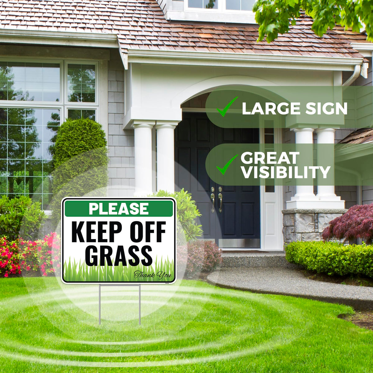 Venicor weatherproof corrugated plastic sign stands up to rain and sun.
