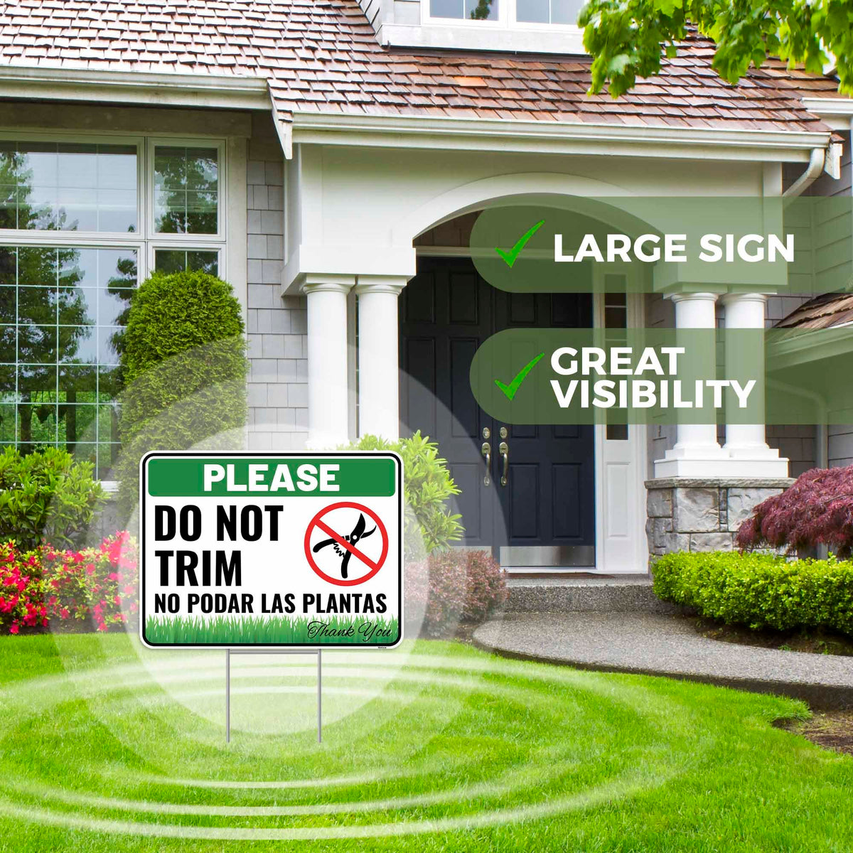 Weatherproof Venicor yard sign with bold letters for high visibility outdoors