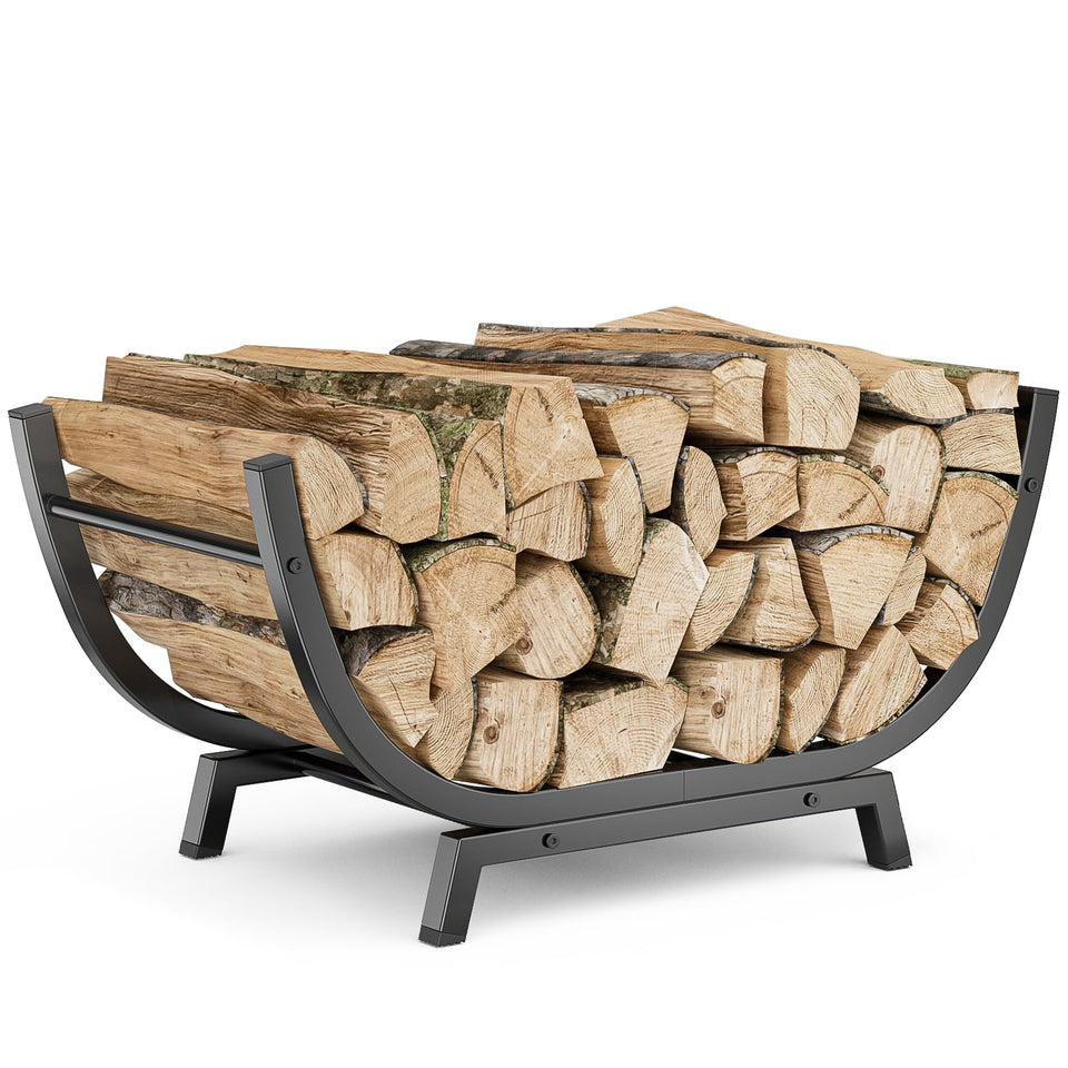Venkuber Firewood Rack assembly view demonstrates quick setup for easy organization.