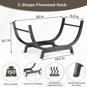 Venkuber Firewood Rack side handles simplify relocation.
