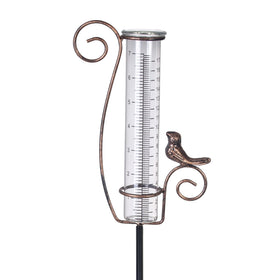 Venniy rain gauge 7inch glass with stake reads rainfall at a glance and enhances garden decor.