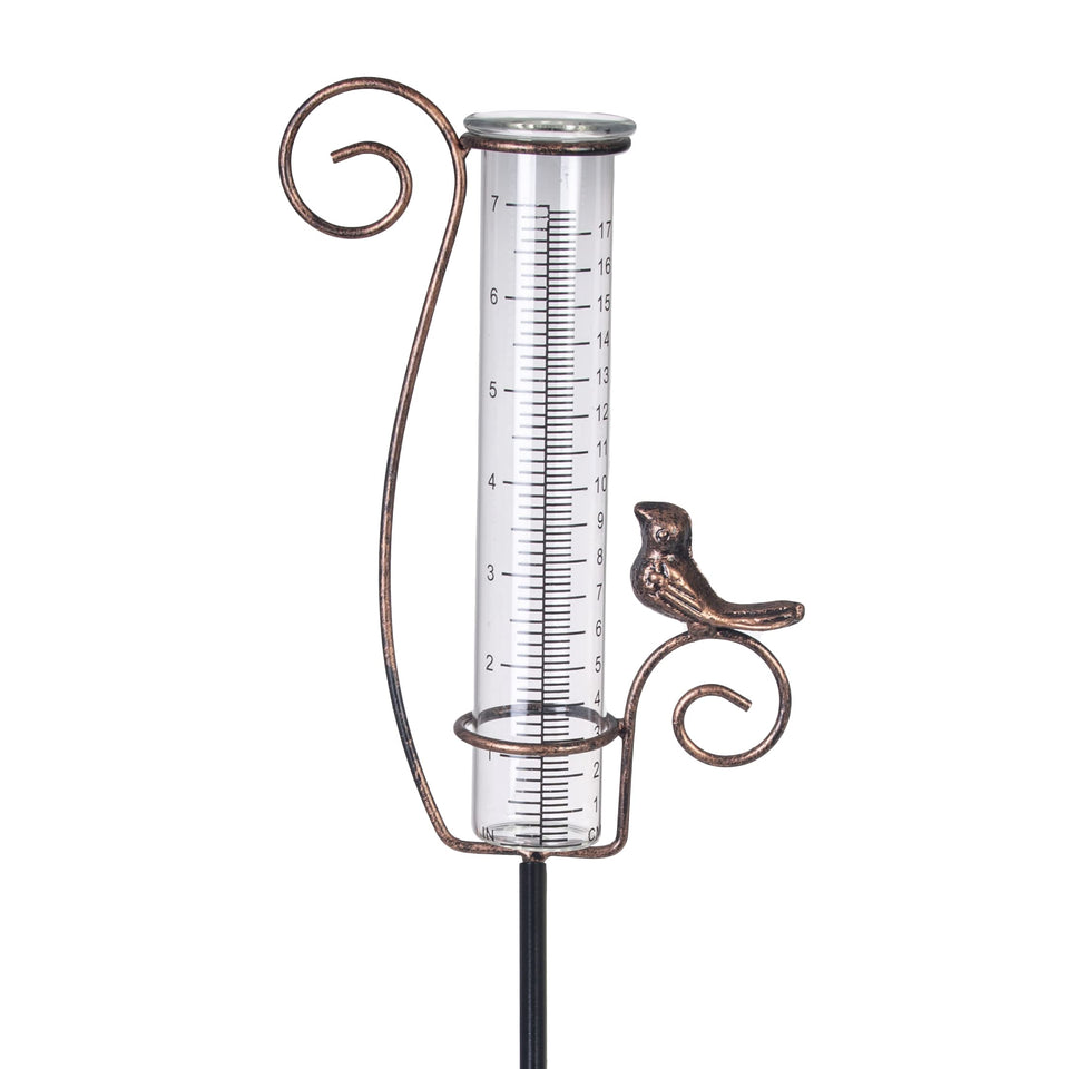 Venniy rain gauge 7inch glass with stake reads rainfall at a glance and enhances garden decor.