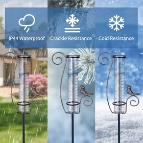 Venniy rain gauge decorative bird feature adds charm to your garden.