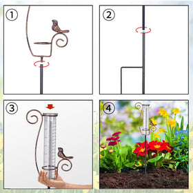 Venniy rain gauge installed in garden blends practicality with outdoor style.