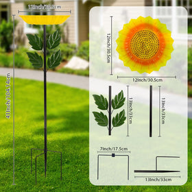 Venniy sunflower bird bath assembly, easy to set up with screws and sturdy stake