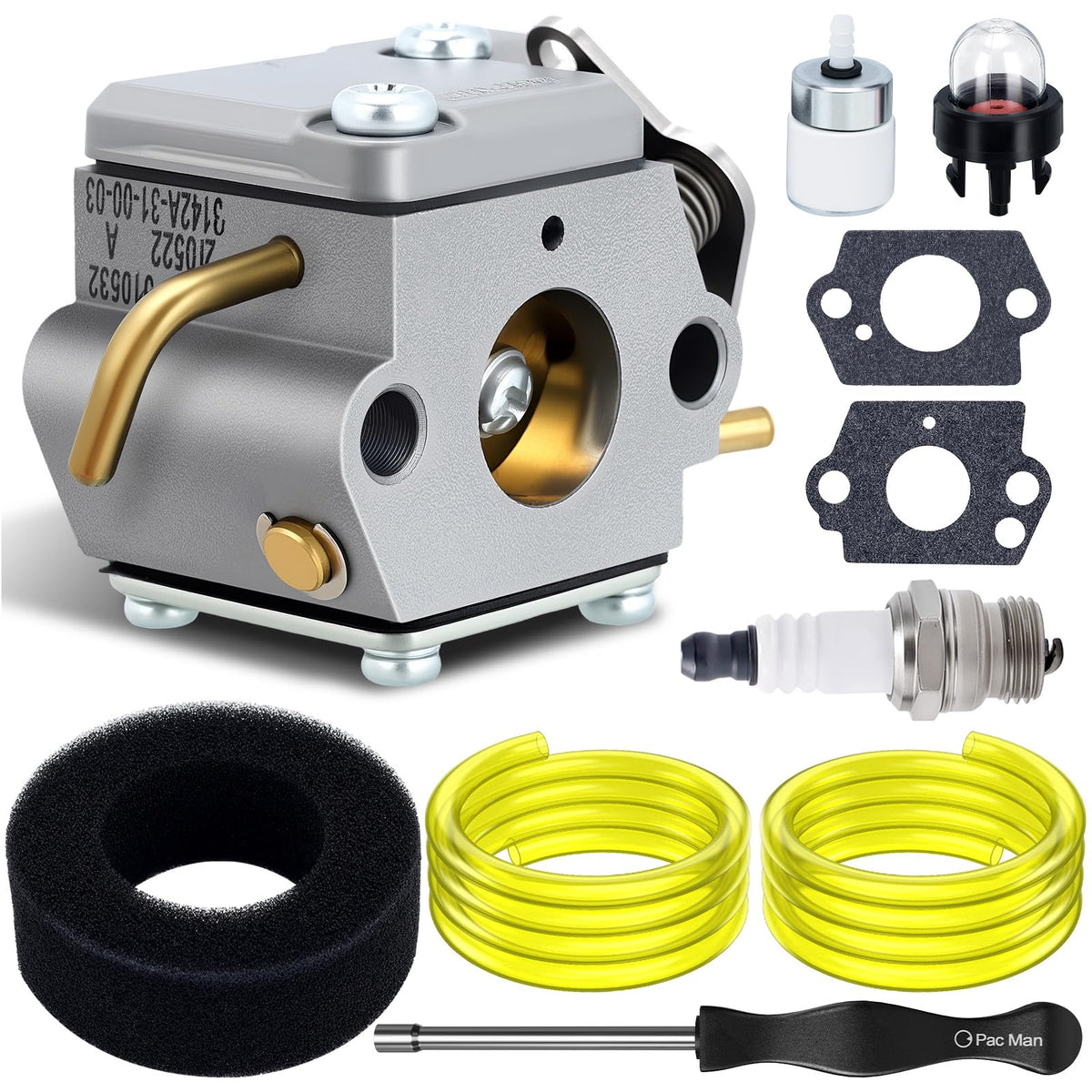 Venseri carburetor 753-05133 WT-827 assembly improves fuel delivery for compatible trimmers