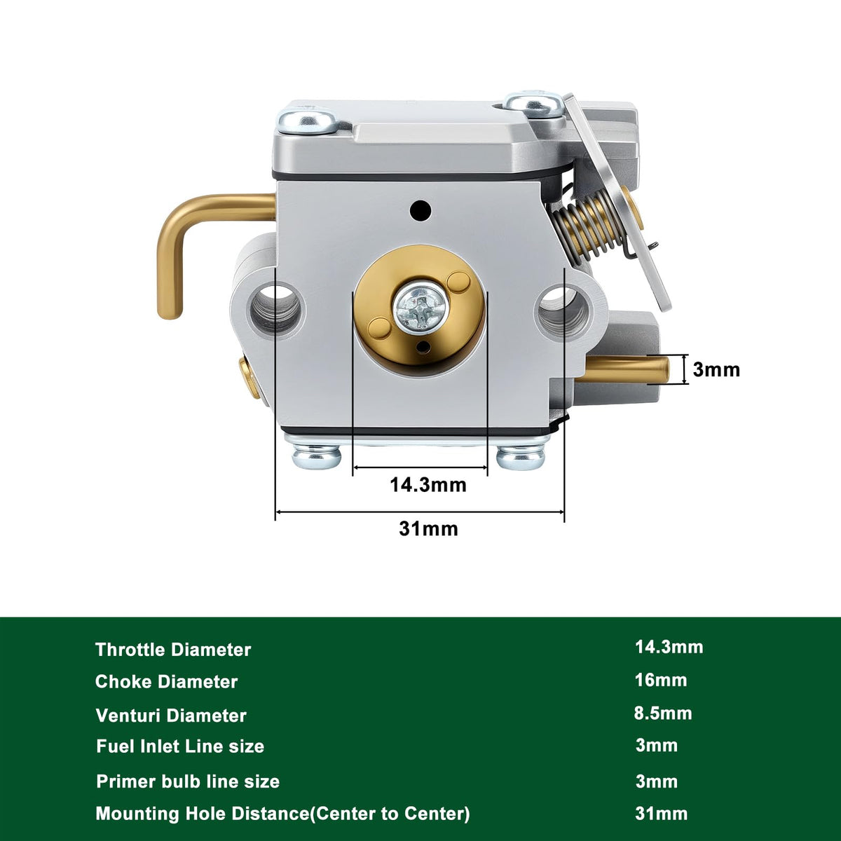 Venseri carburetor durable construction offers long-lasting performance