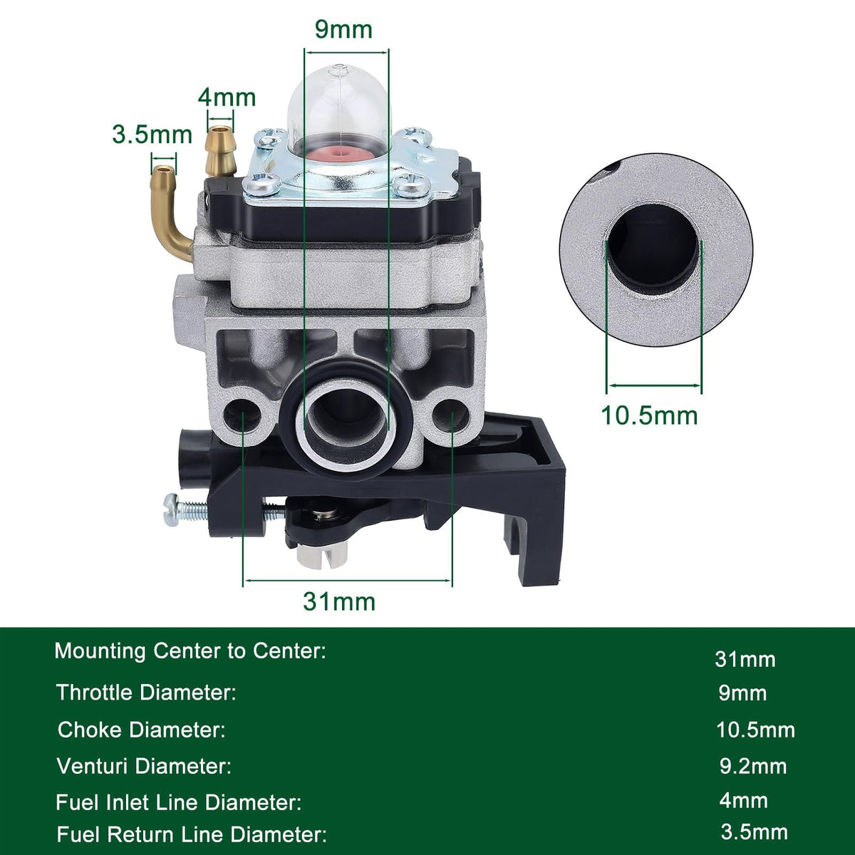 Venseri GX35 carburetor fuel line kit for secure connections
