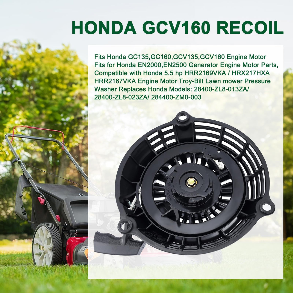 Venseri Honda-compatible recoil starter assembly, general use, fits multiple Honda small engines