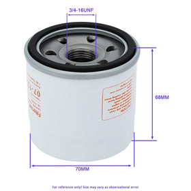Venseri oil filter front view compatible with Toro TimeCutter 120-4276.