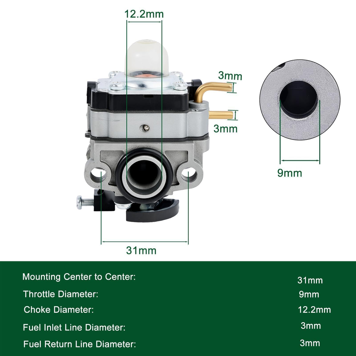Venseri spark plug included for reliable ignition and quick maintenance