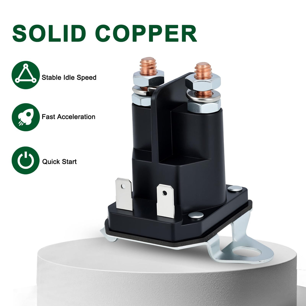 Venseri solenoid terminals arranged for quick, clear replacement.