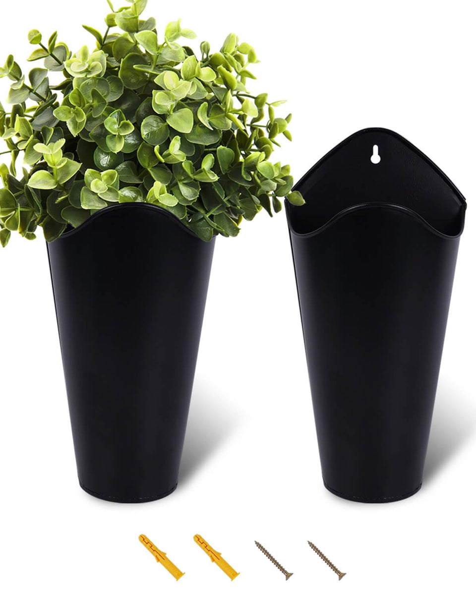 vensovo 12-inch galvanized wall planter set for elegant indoor display of dried flowers