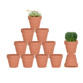 Vensovo 12-pack 3-inch terracotta pots with drainage for healthy roots.