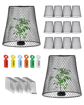 Vensovo 12-pack chicken-wire cloche covers shielding seedlings from animals