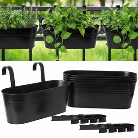 vensovo 16-inch railing planter on balcony ideal for herbs and small plants