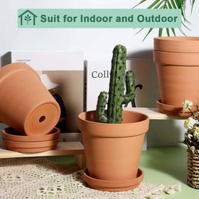 Vensovo 6-inch pot with saucer pack saving space on patios
