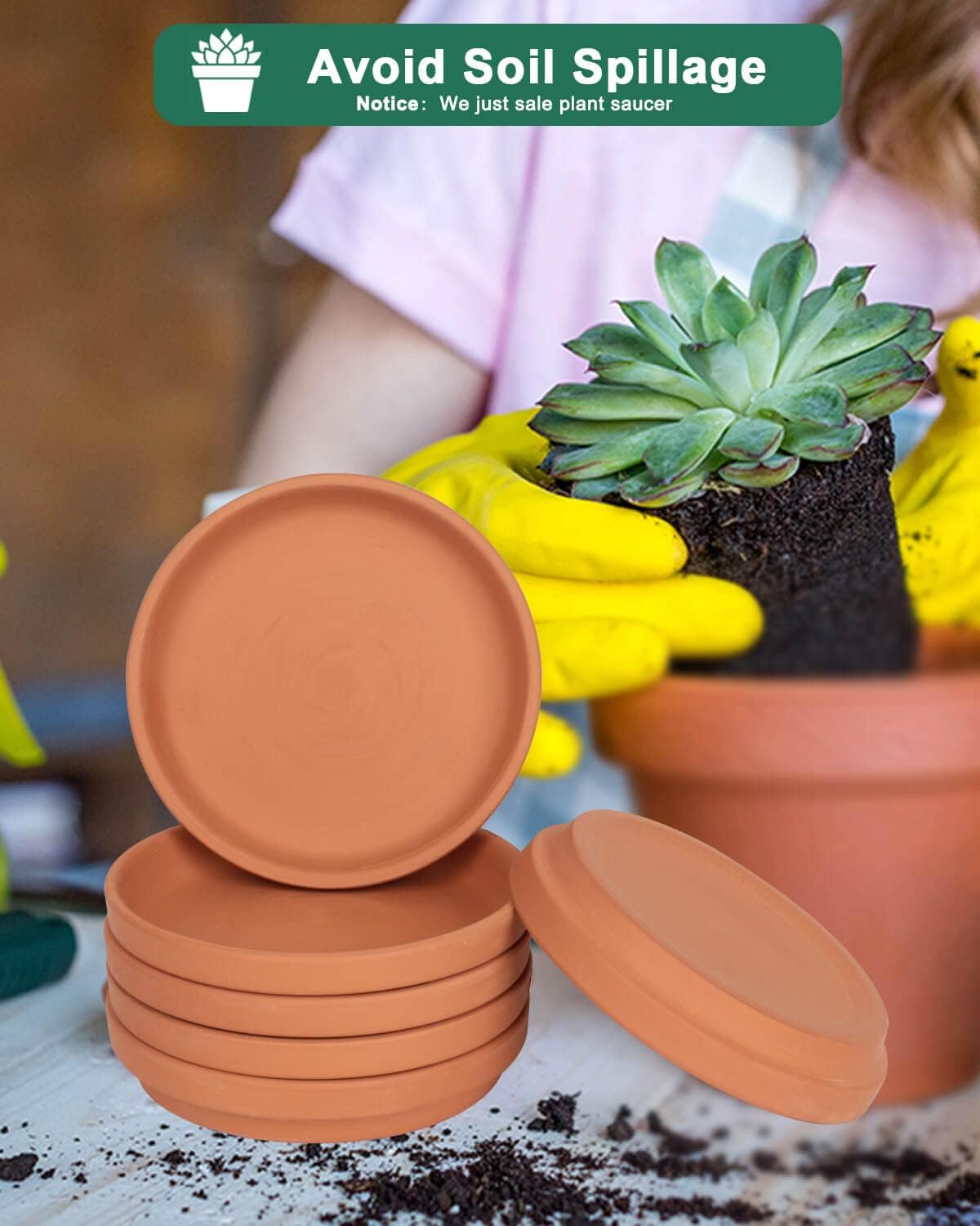 vensovo 6-inch terracotta plant saucer packaging protects during transit.