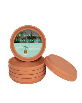 vensovo 6-inch terracotta plant saucer top view for clean drainage and soil containment.