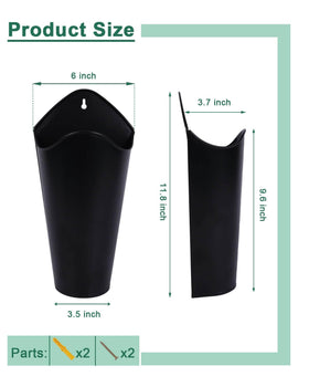 vensovo black galvanized wall vase two-pack enhances rustic vertical decor