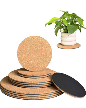 Vensovo cork coaster 4inch round protects surfaces from water rings.
