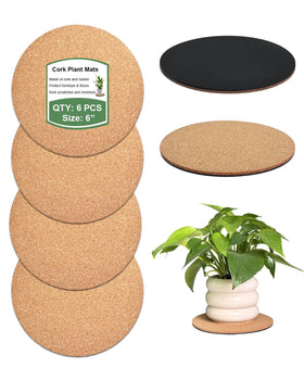 vensovo cork plant coaster under pot absorbs moisture to protect surfaces.