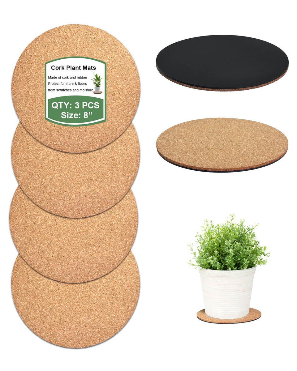 vensovo Cork Plant Coasters under pot protect surfaces from moisture and scratches.