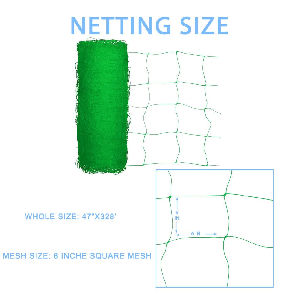 vensovo green trellis netting with 6x6 inch mesh ideal for climbing vegetables.