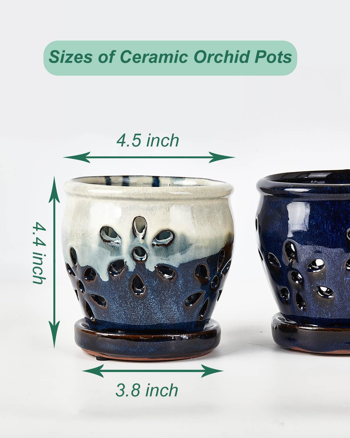 Vensovo 4 inch orchid pot outdoors on patio with natural light