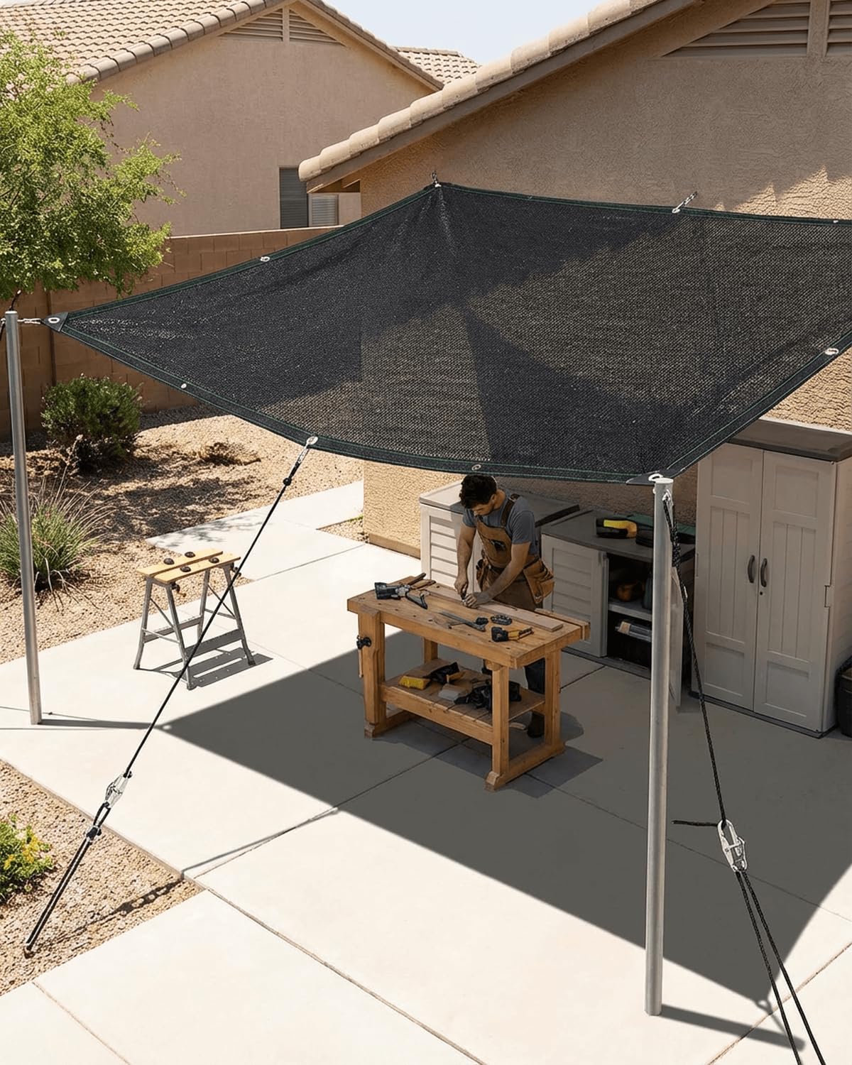 Vensovo kennel shade mesh windbreak offers lightweight shelter.