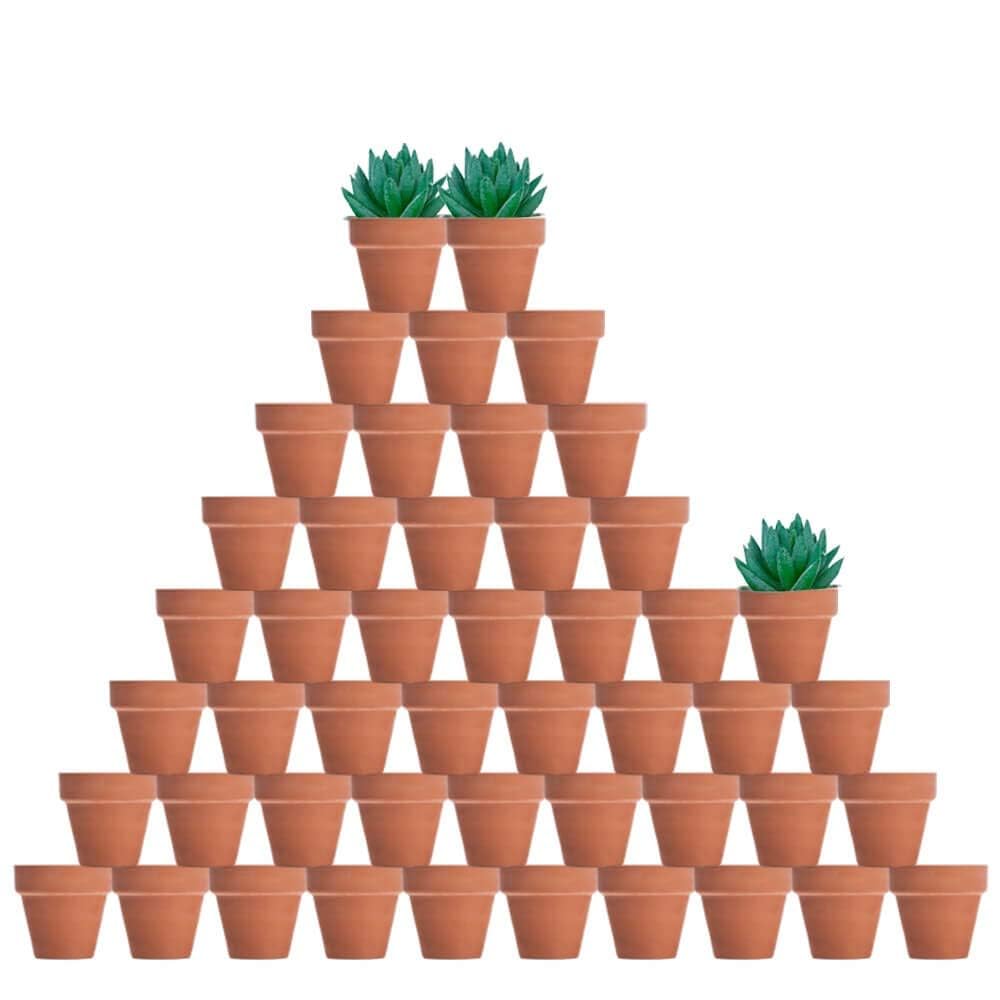 Vensovo mini 2-inch terracotta pot ideal for small succulents and herbs.