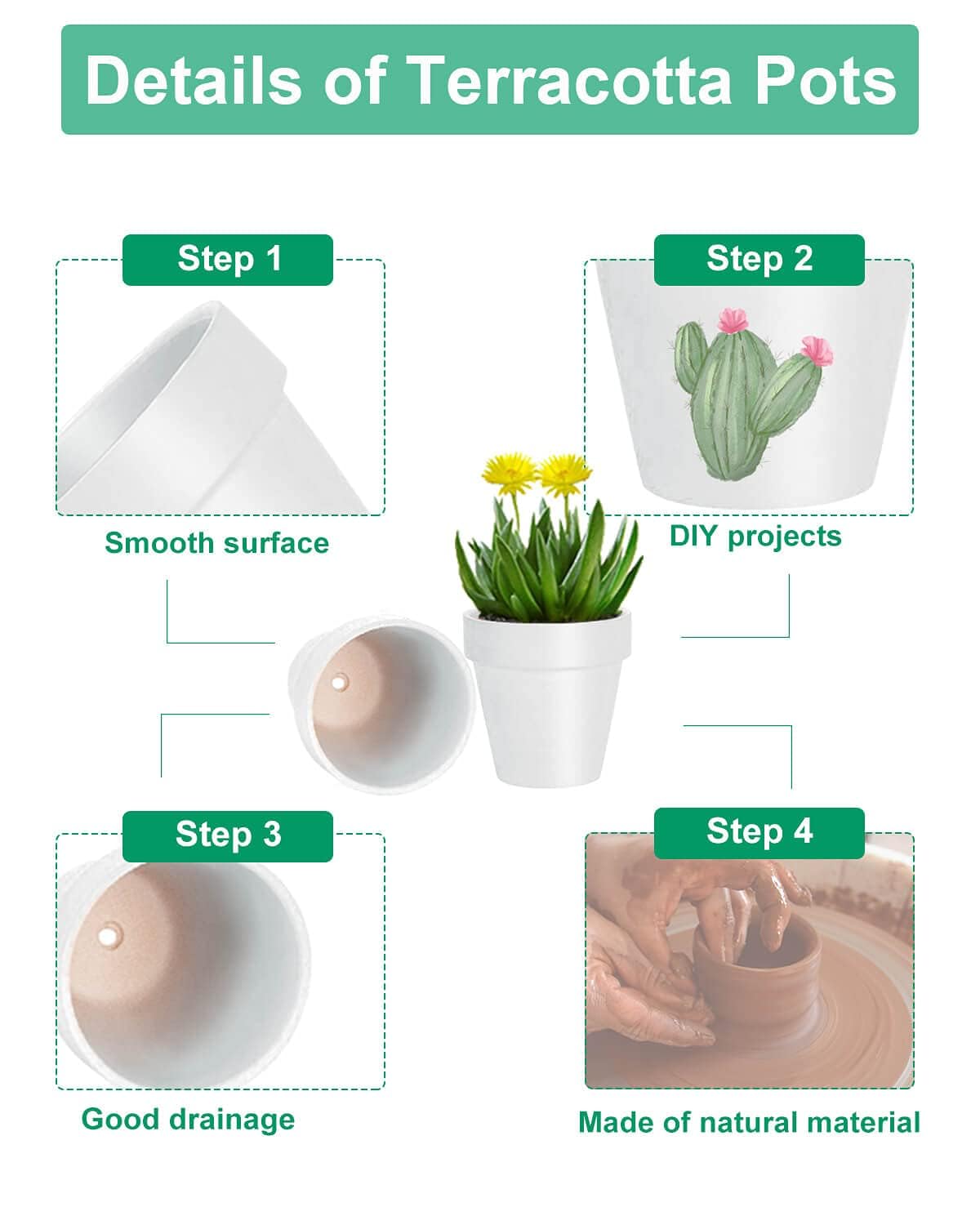 Vensovo mini terracotta pot for succulents and compact indoor decor.
