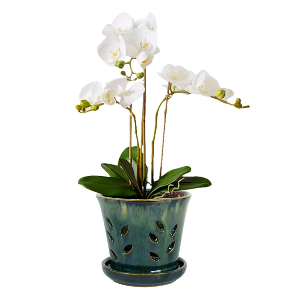 Vensovo orchid pot with holes enhances airflow for healthy roots.