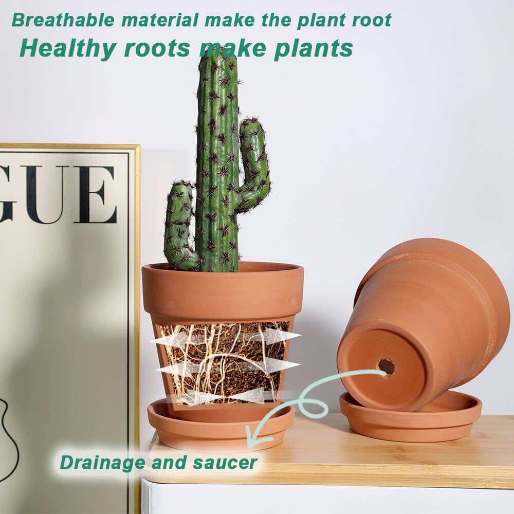 Vensovo pink-accent terracotta pot suitable for indoor-outdoor decor