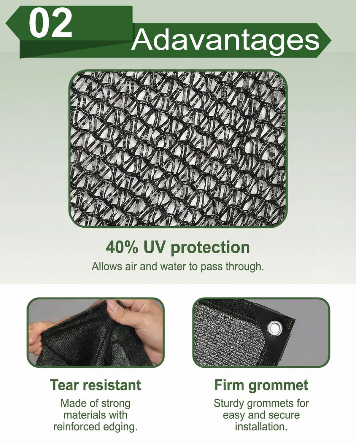 Vensovo plant-cover shade mesh shields plants from harsh sun while maintaining airflow.