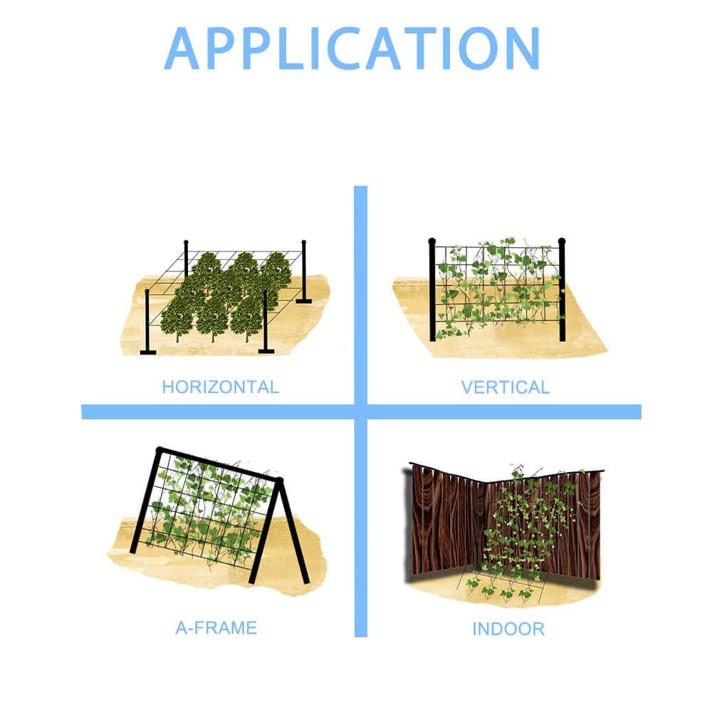 vensovo plastic garden trellis netting ready to support climbing plants in your beds.