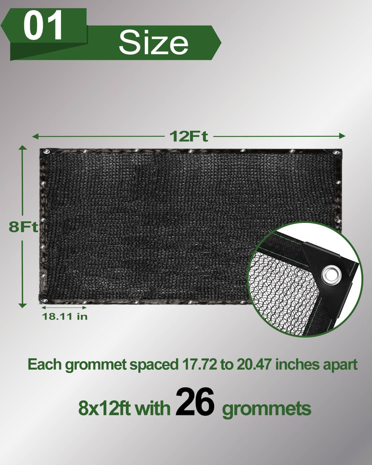 Vensovo sunblock shade cloth mesh detail highlights breathable fabric.
