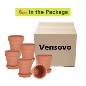 vensovo terra cotta pot 5 inch for crafts or teaching projects, easy to customize