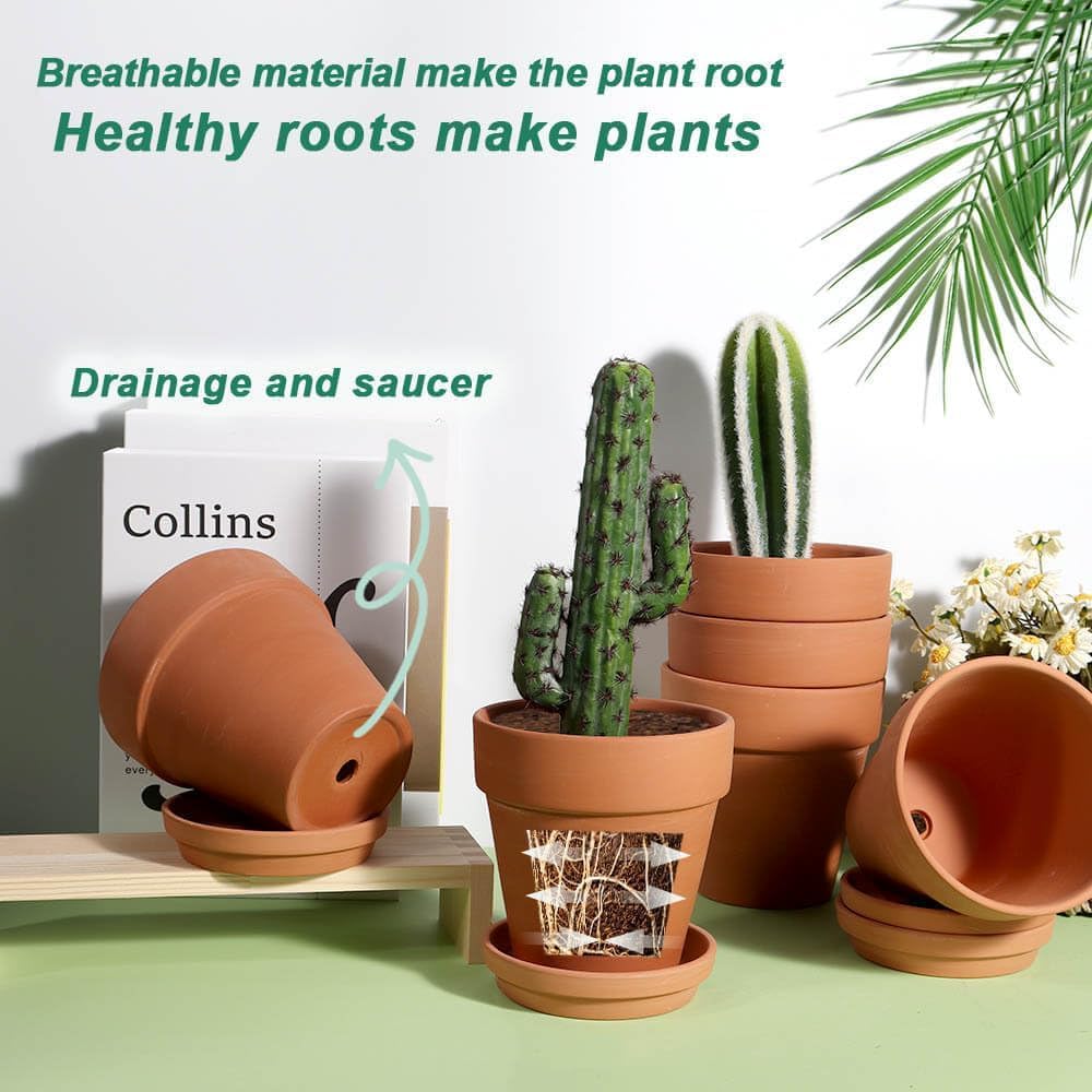 vensovo terra cotta pot 5 inch indoors on windowsill adds rustic charm