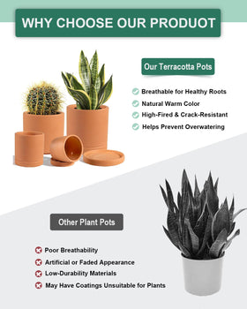vensovo terracotta pot 3.55in ideal for desk succulents and herbs