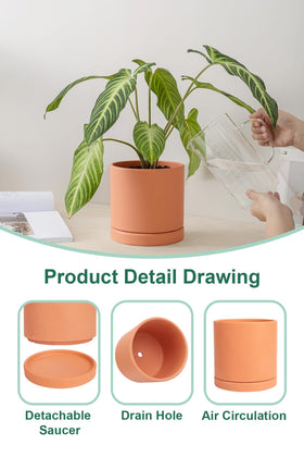 vensovo terracotta pot 5.11in versatile for herbs and small flowers