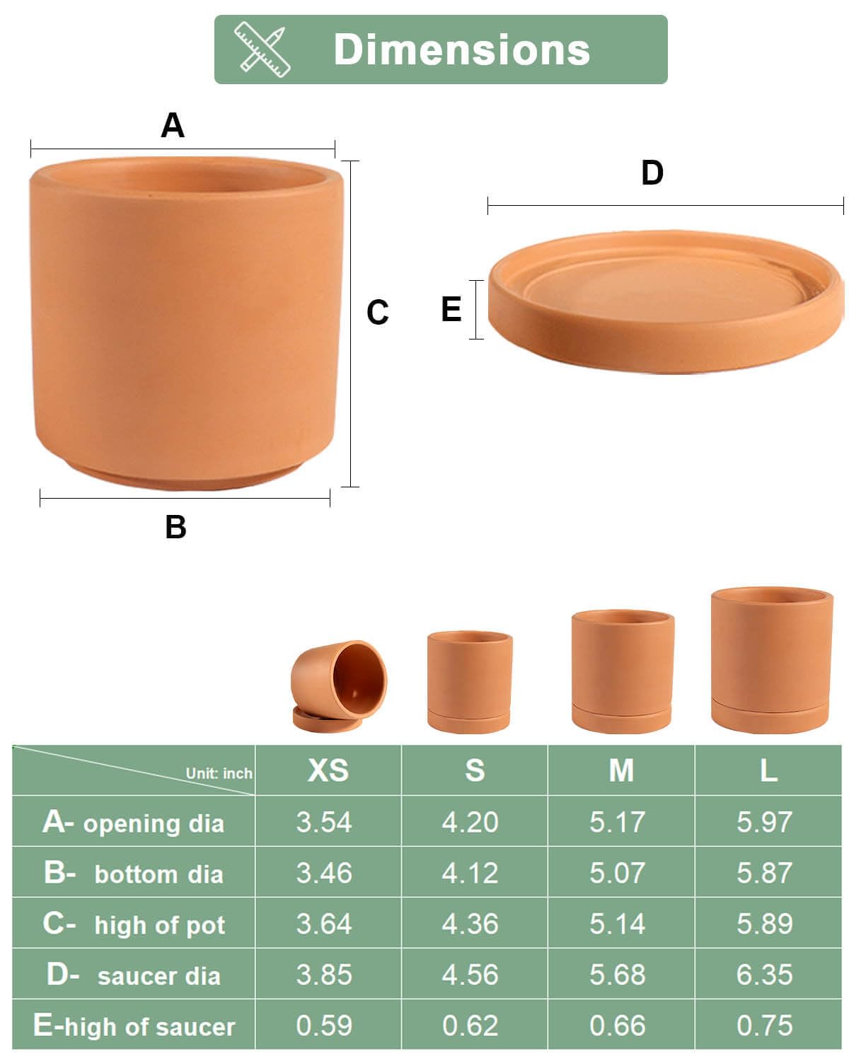 vensovo terracotta pot with saucer included to protect surfaces